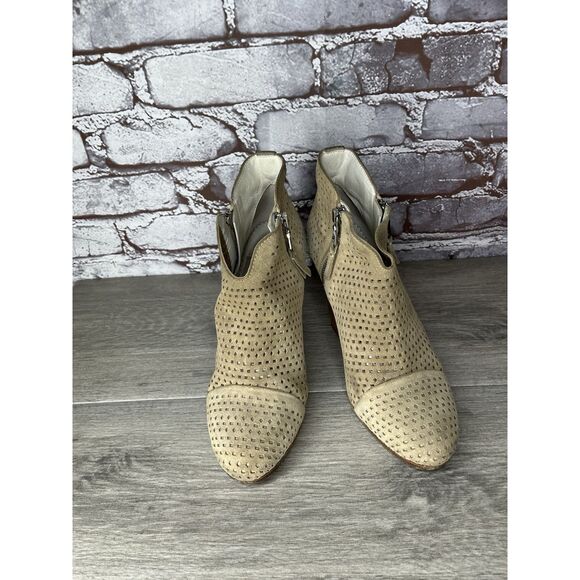 Rag & Bone Margot Tan Beige Suede Dual Zip Perforated Boots Booties Women 36.5EU - Picture 11 of 16